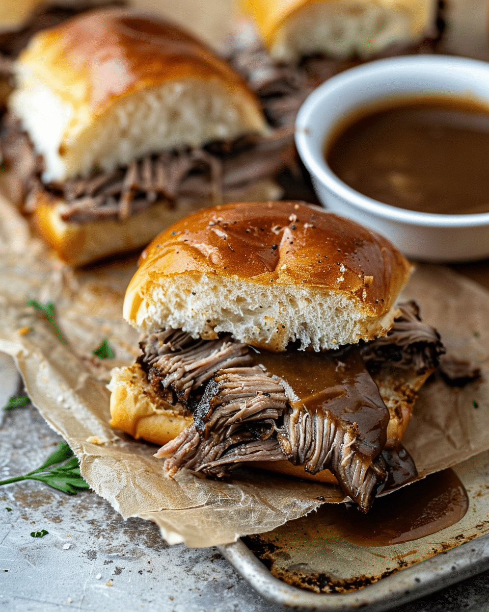 French Dip Sliders Au Jus