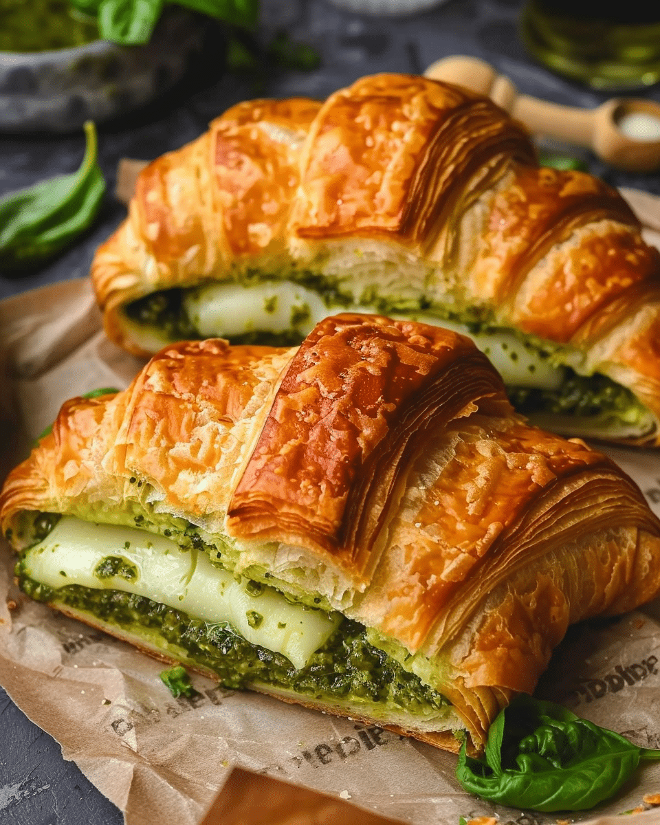 Air Fryer Croissant Sandwiches with Pesto and Havarti Recipe
