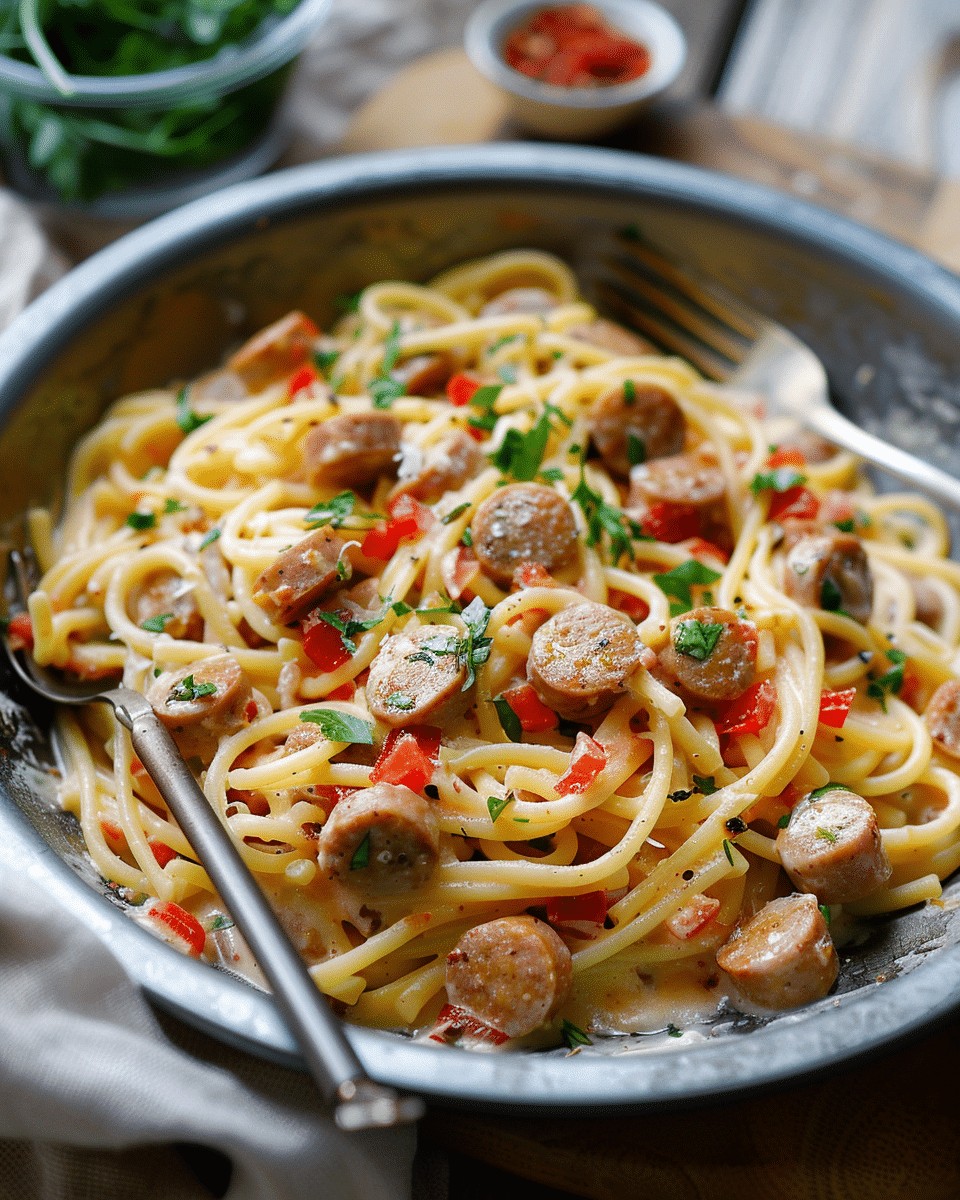 Creamy Cajun Sausage Pasta