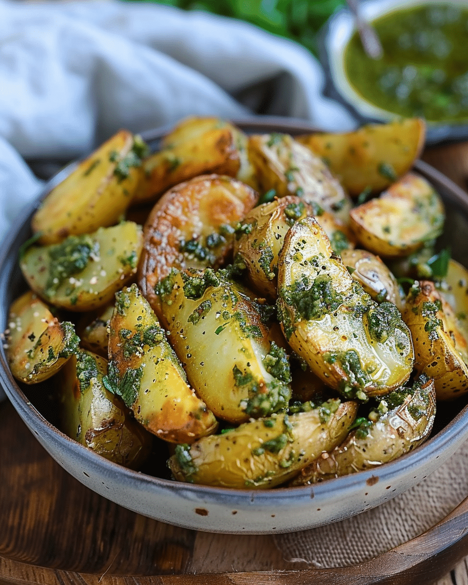 Easy Air Fryer Pesto Potatoes Recipe