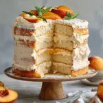 Peach Ricotta Layer Cake with Browned Butter Buttercream