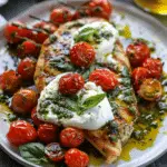 Pesto Chicken Saltimbocca with Burst Tomatoes and Burrata Recipe