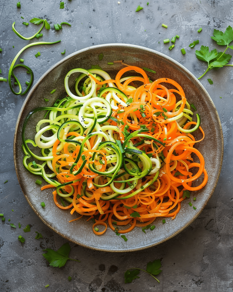 Spiralized Carrot and Zucchini Salad