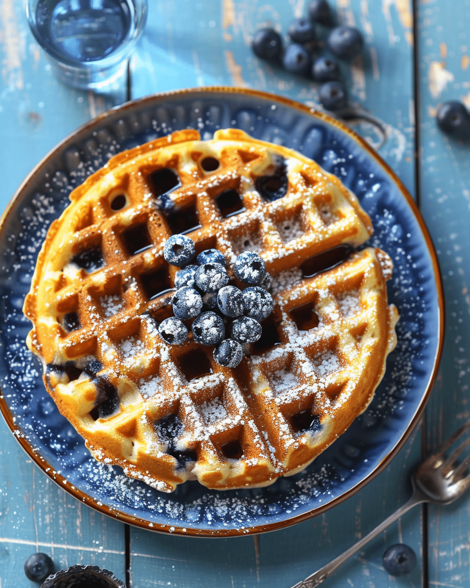 Bursting Blueberry Cornmeal Waffles