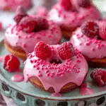 Chocolate Raspberry Donuts with Raspberry Glaze