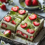 Matcha Strawberry Cream Bars
