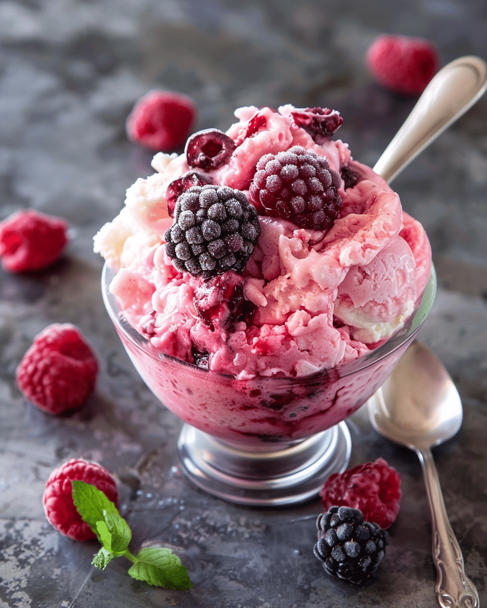 Berry Granita with Whipped Ricotta Recipe