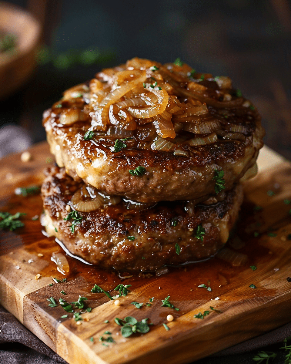 French Onion Hamburger Steaks Recipe