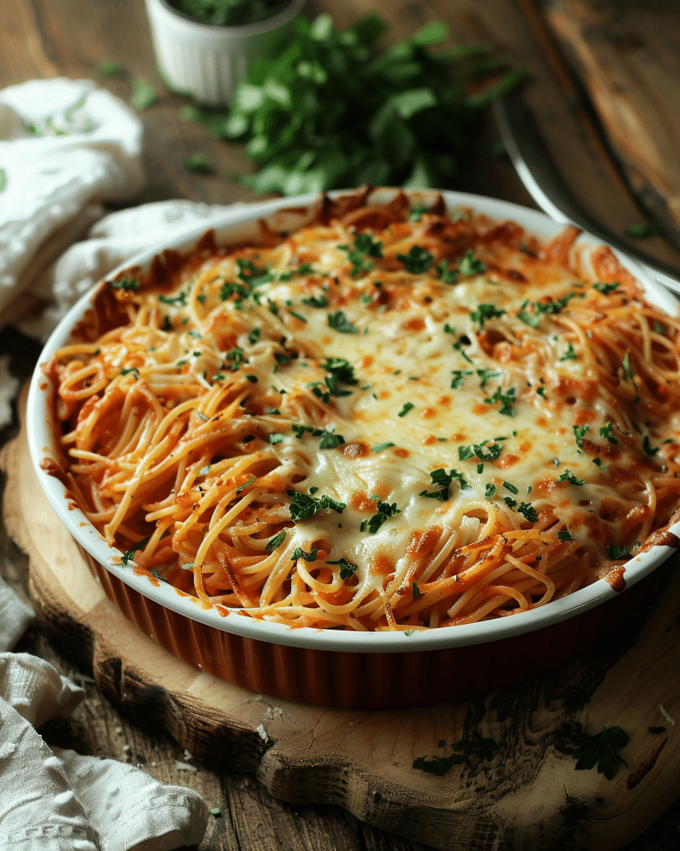 Pizza Baked Spaghetti Recipe