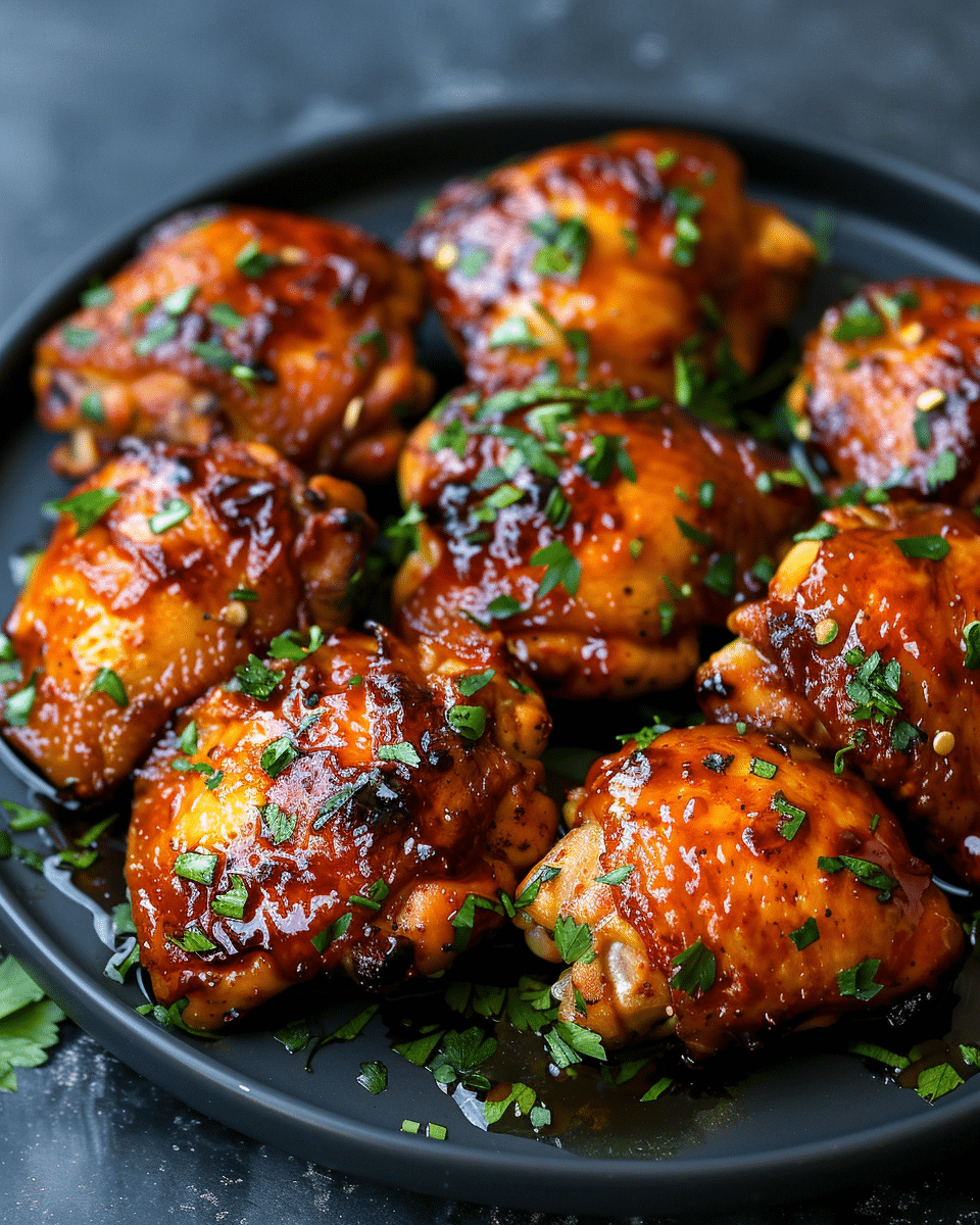 Air Fryer Sticky Chicken Thighs