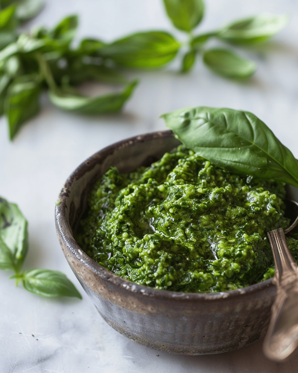 Spinach Pesto with Fresh Basil Recipe