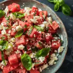 Watermelon Feta Basil Salad