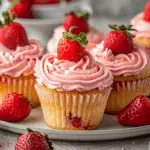 Air Fryer Strawberry Cupcakes