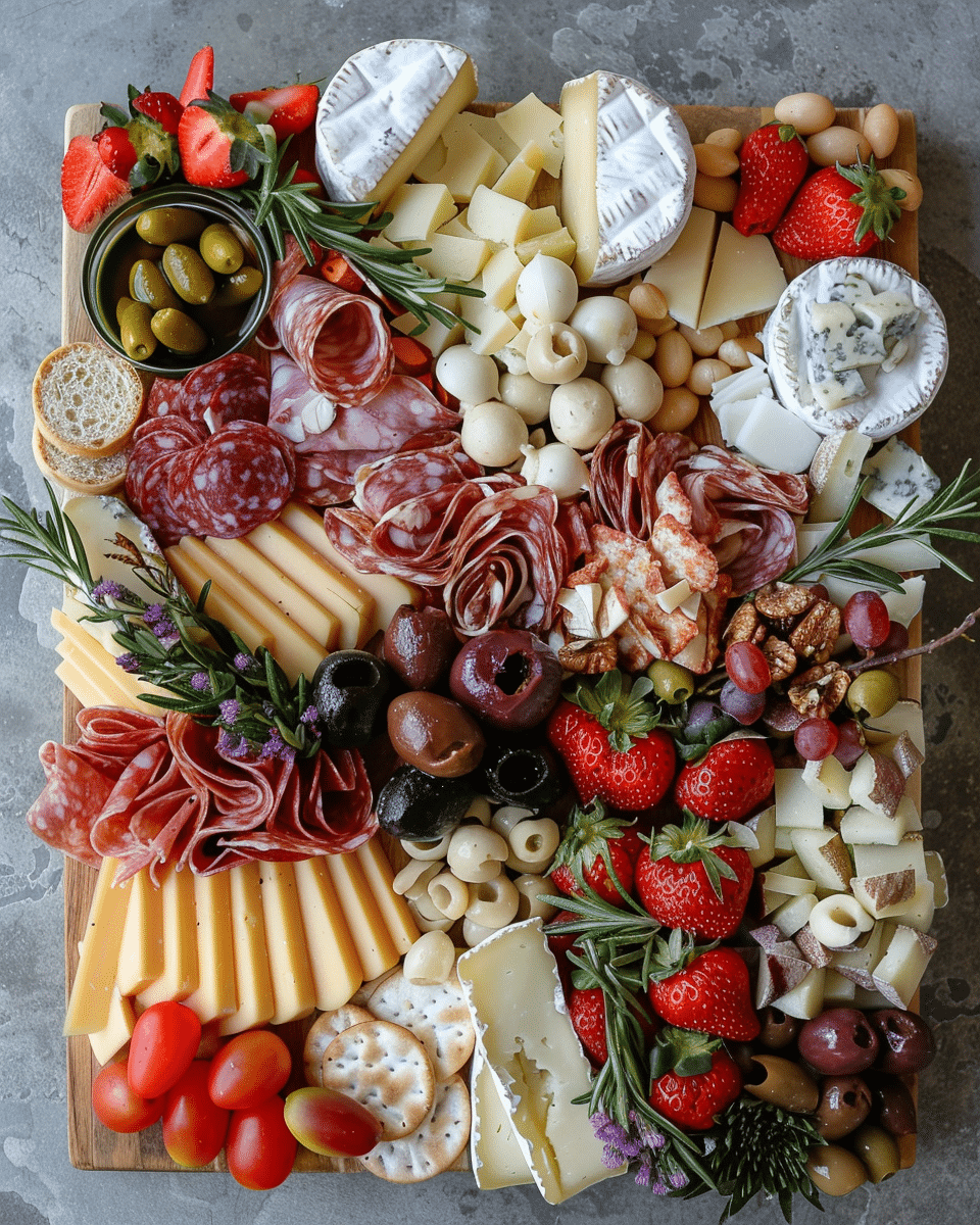 Colorful Spring Cheese Board