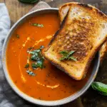 Gouda Grilled Cheese and Basil-Tomato Soup