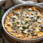 Mushroom Feta Crustless Quiche
