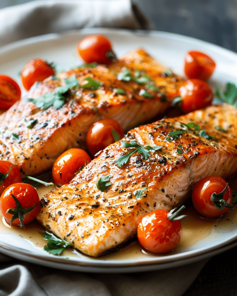 30-Minute Seared Salmon with Cherry Tomatoes