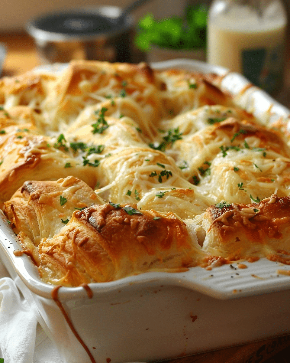 Cheesy Chicken Crescent Roll Bake