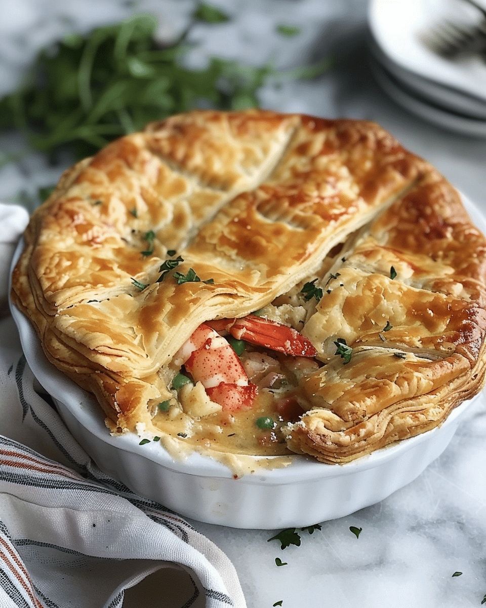 New England Lobster Pot Pie with Puff Pastry