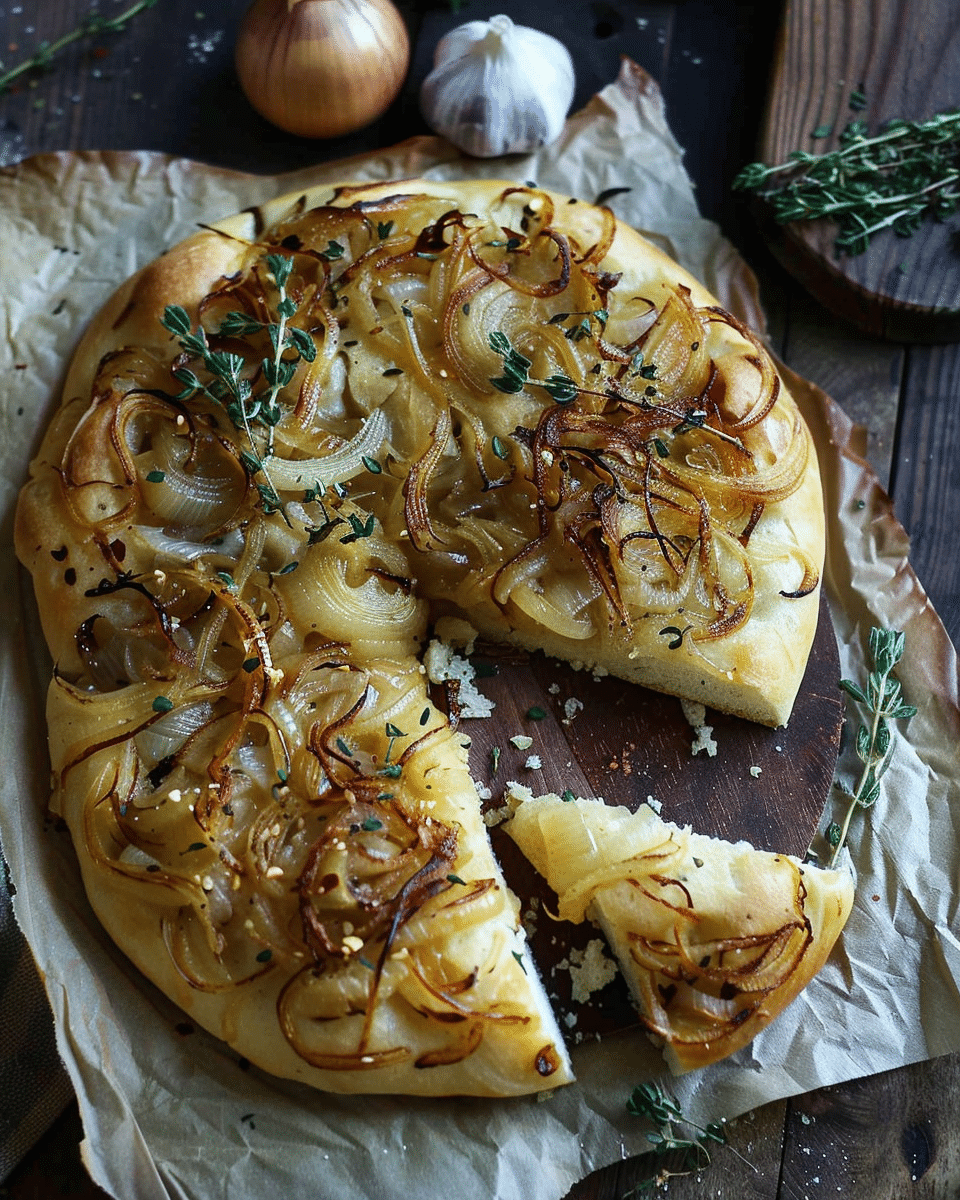 Fluffy Caramelized Onion Focaccia