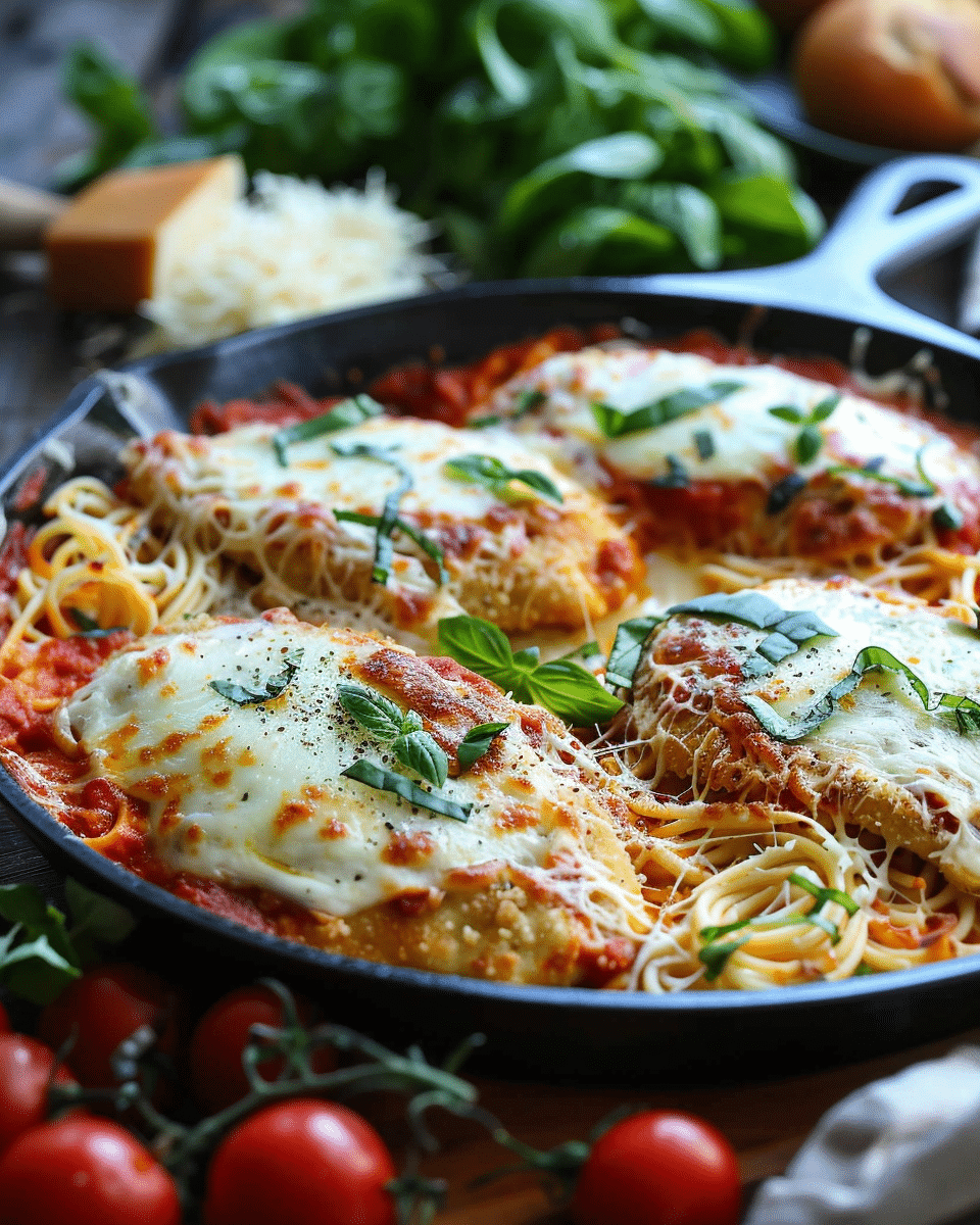 Weeknight Cast Iron Skillet Chicken Parmesan