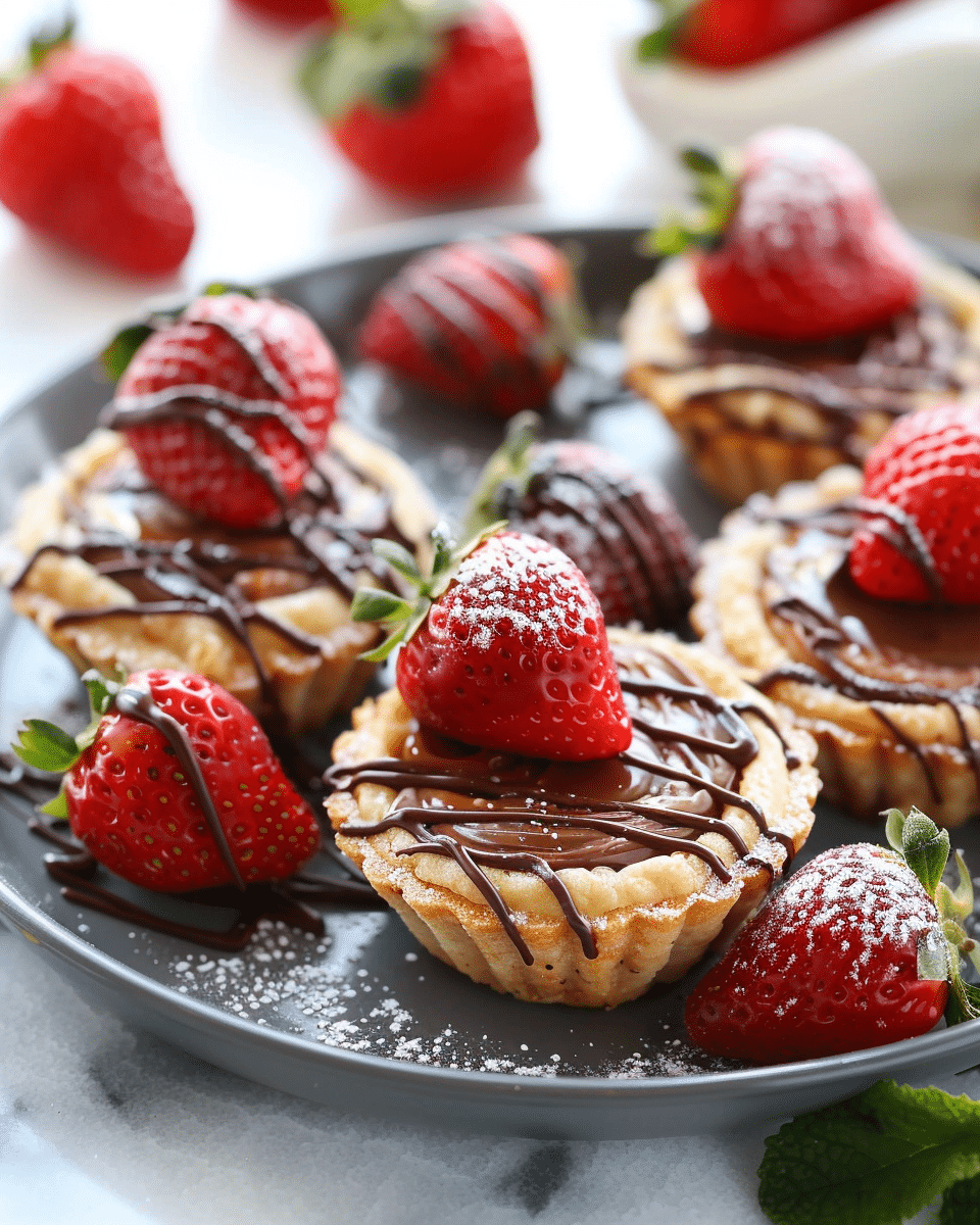 Mini Strawberry Nutella Tarts