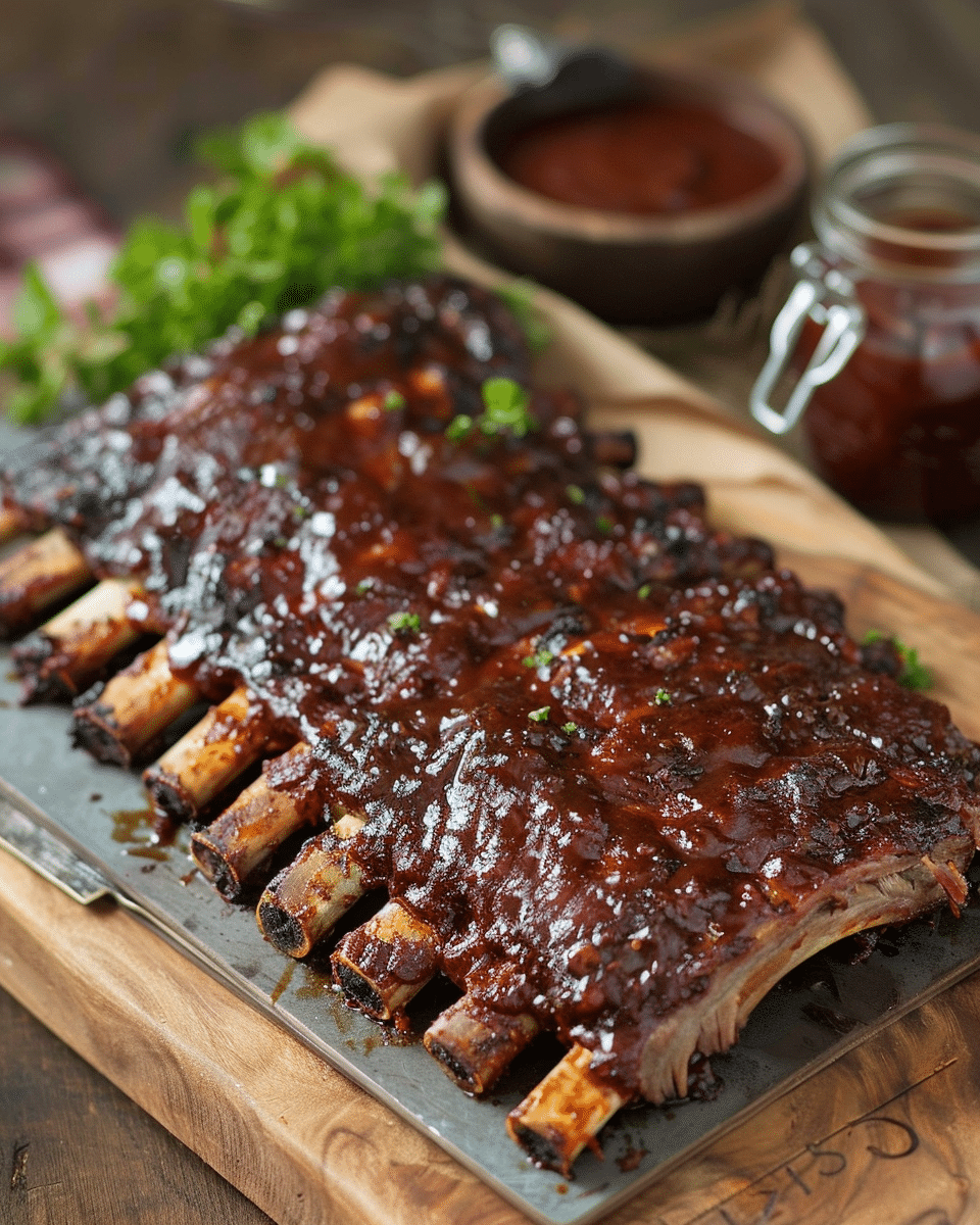 Easy Oven-Baked Ribs with Cola Barbecue Sauce