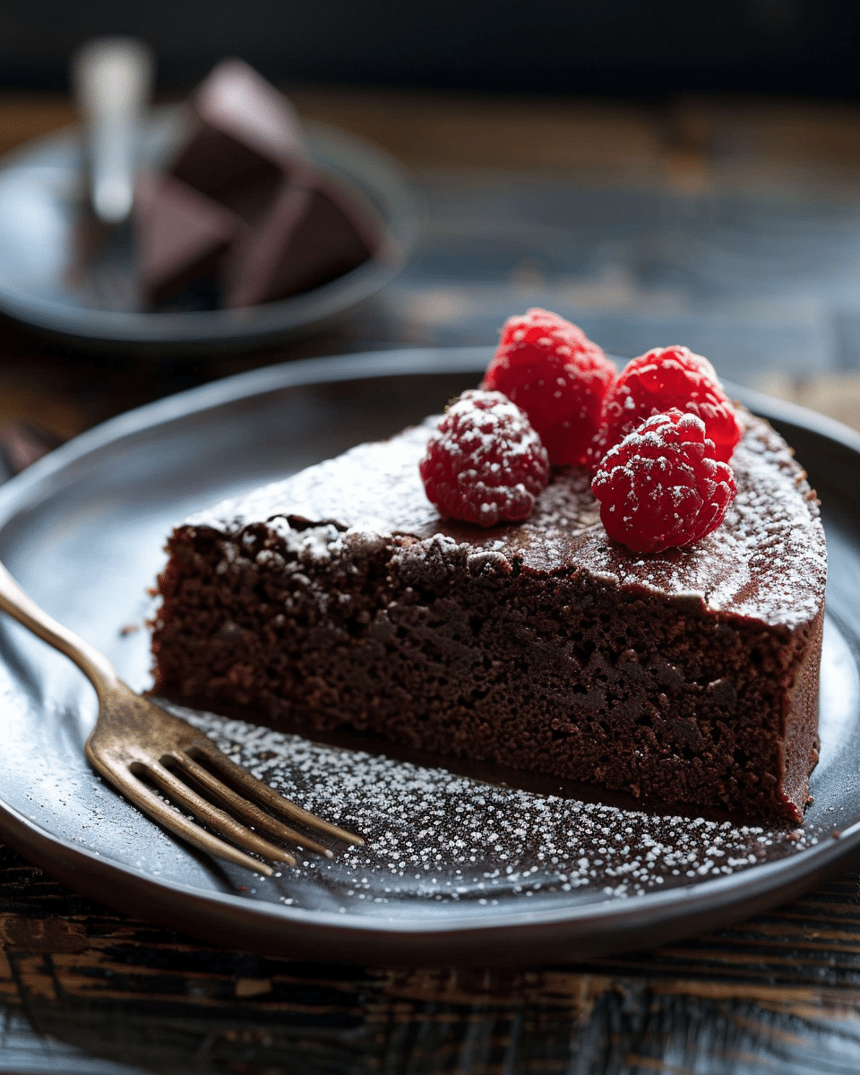 Fudgy Flourless Chocolate Cake