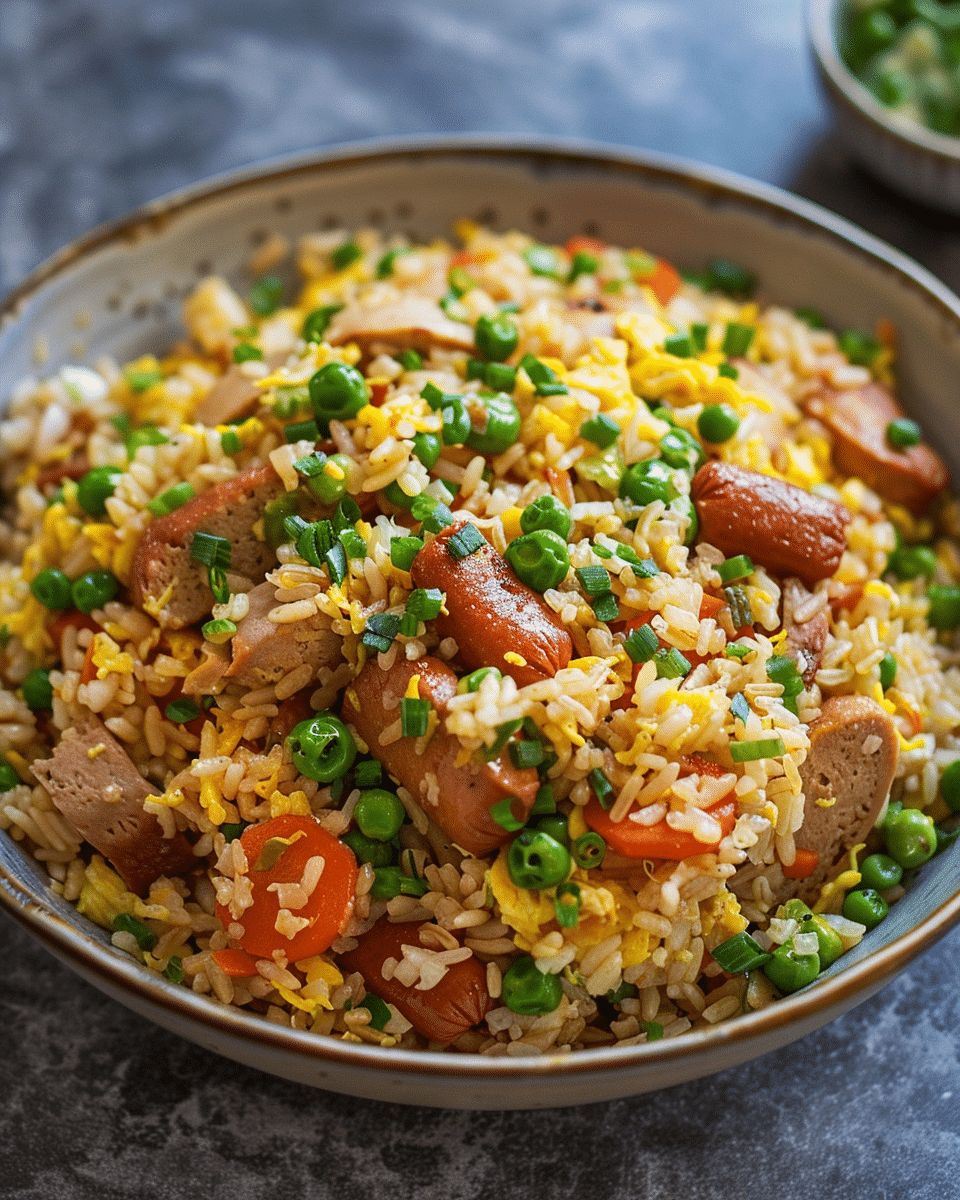 Leftover Hot Dog Fried Rice