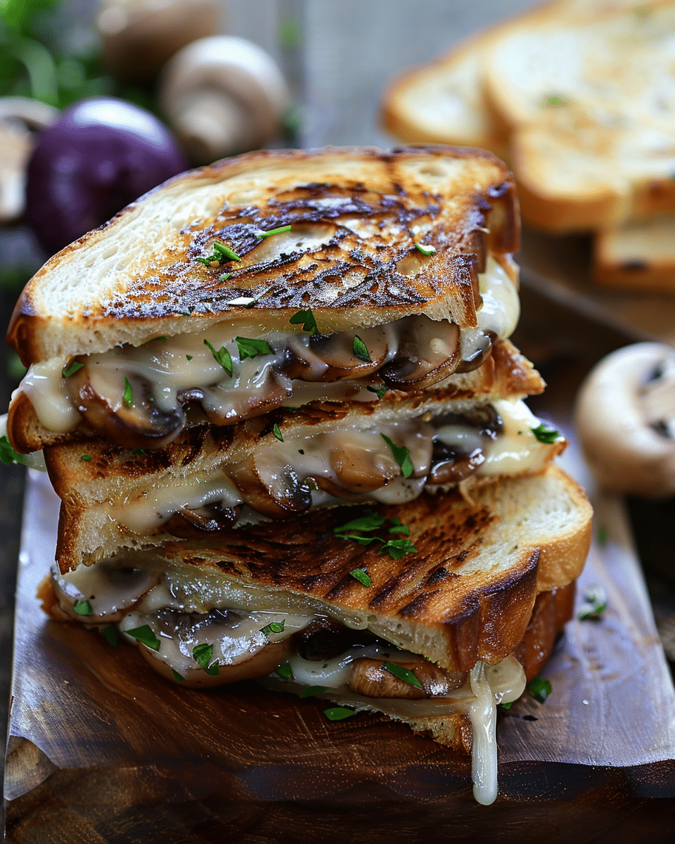 Mushroom Onion Grilled Cheese