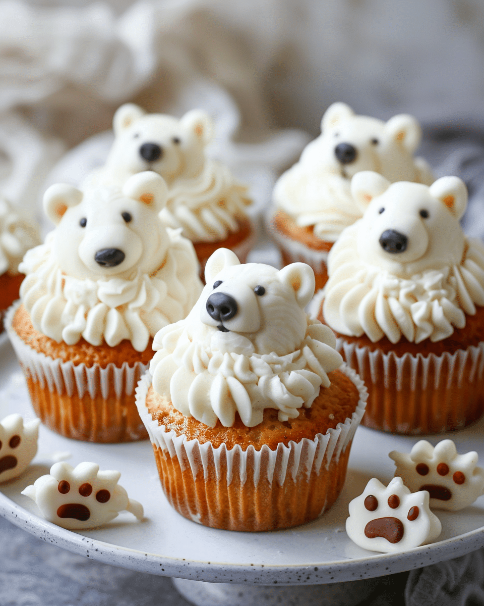 Polar Bear Paw Cupcakes
