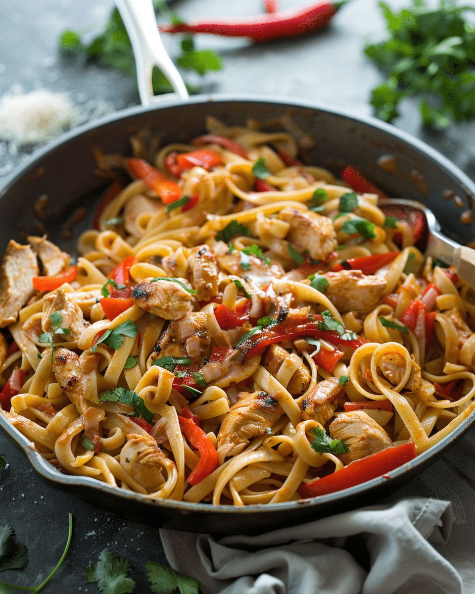Creamy Chicken Fajita Pasta Recipe