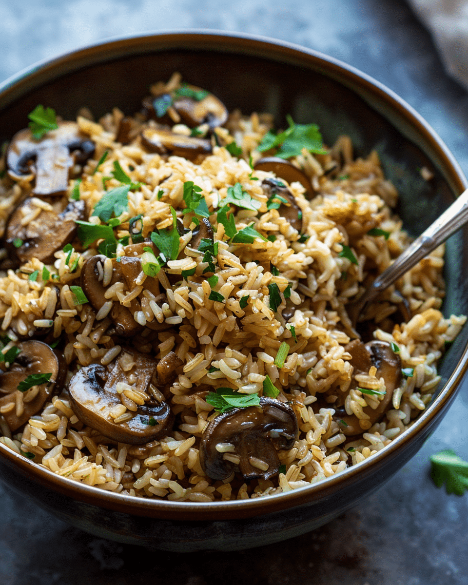 Slow Cooker Mushroom Rice Recipe
