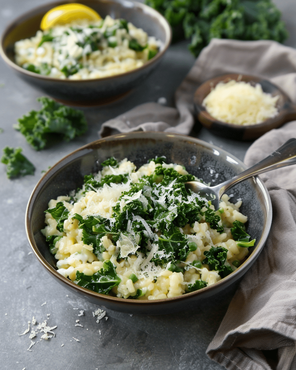 Creamy Kale Risotto with Lemon and Parmesan Recipe