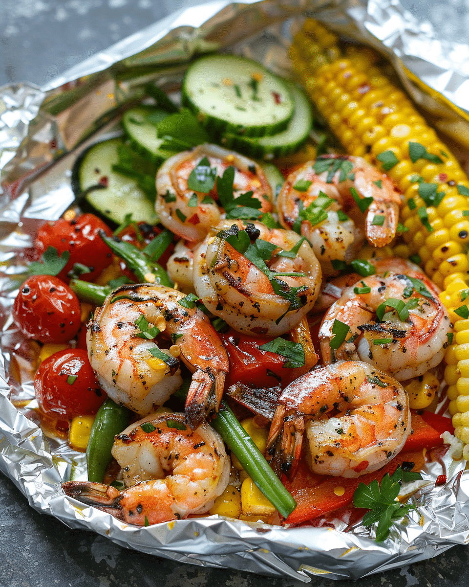 Shrimp Foil Packets with Summer Veggies
