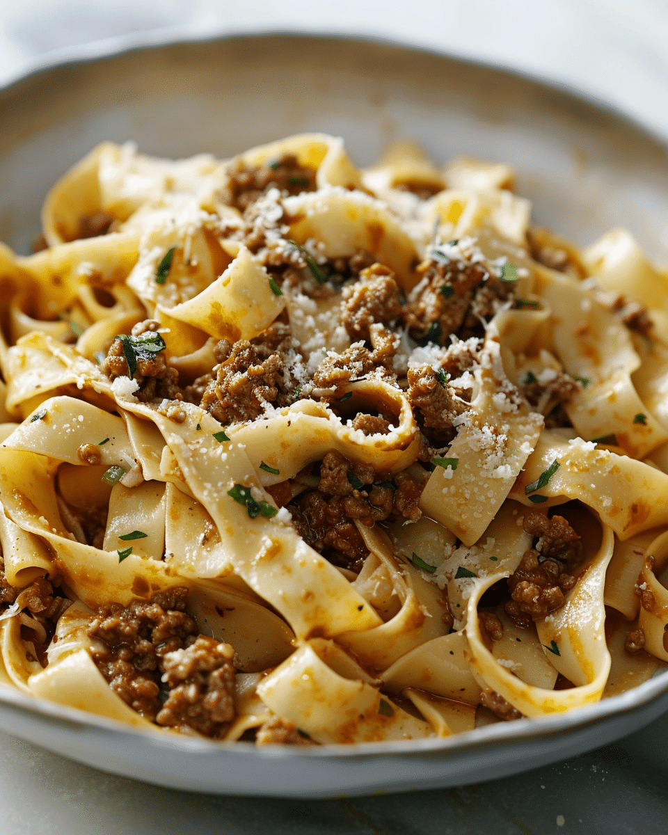 White Bolognese with Pappardelle Recipe