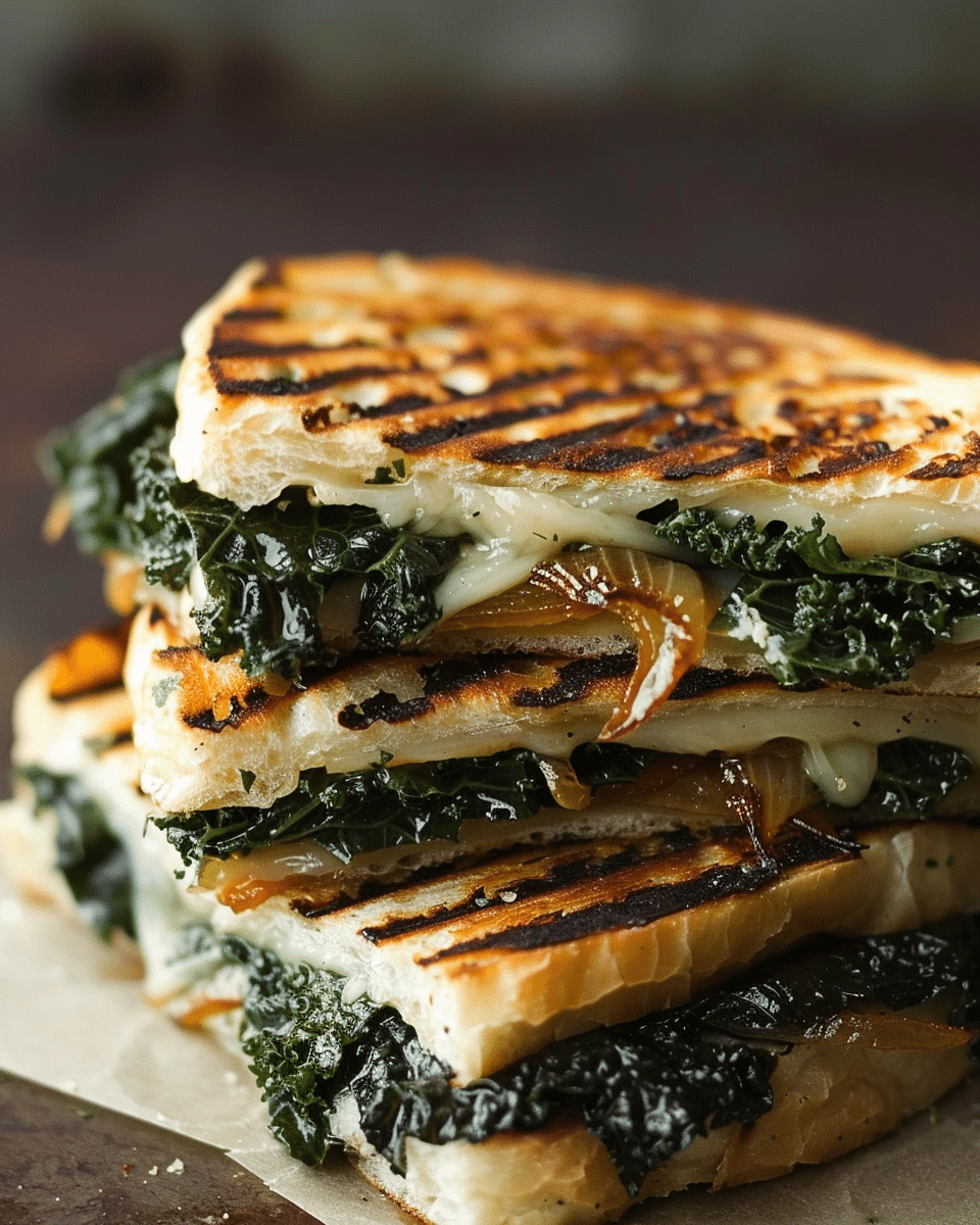 Kale and Caramelized Onion Veggie Panini