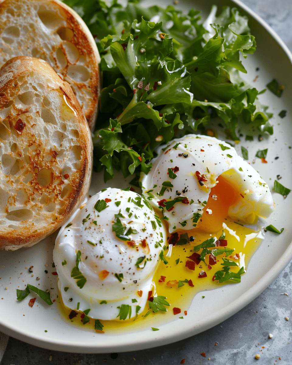 Perfectly Poached Eggs with Dijon Sauce
