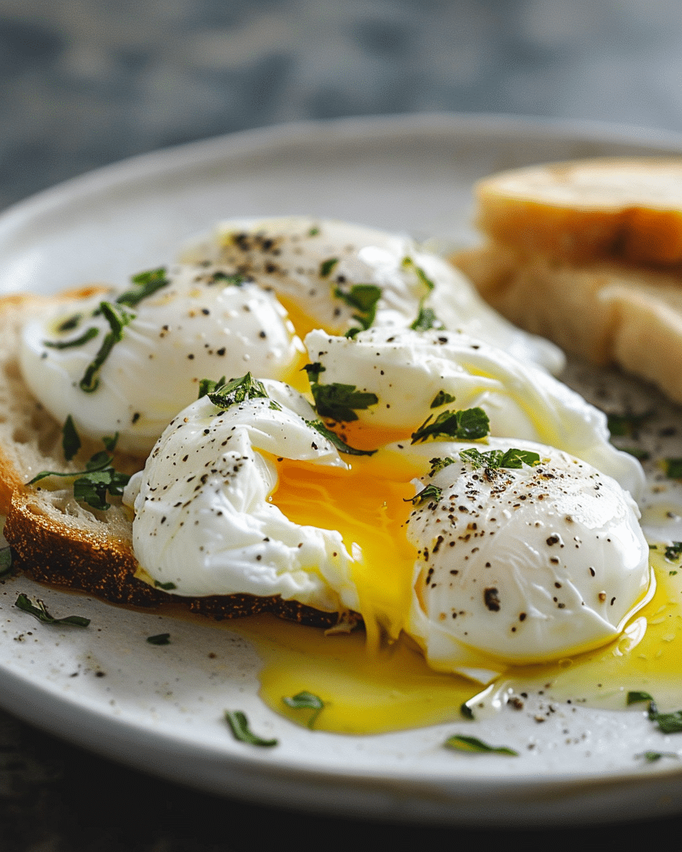 Perfectly Poached Eggs with Dijon Sauce