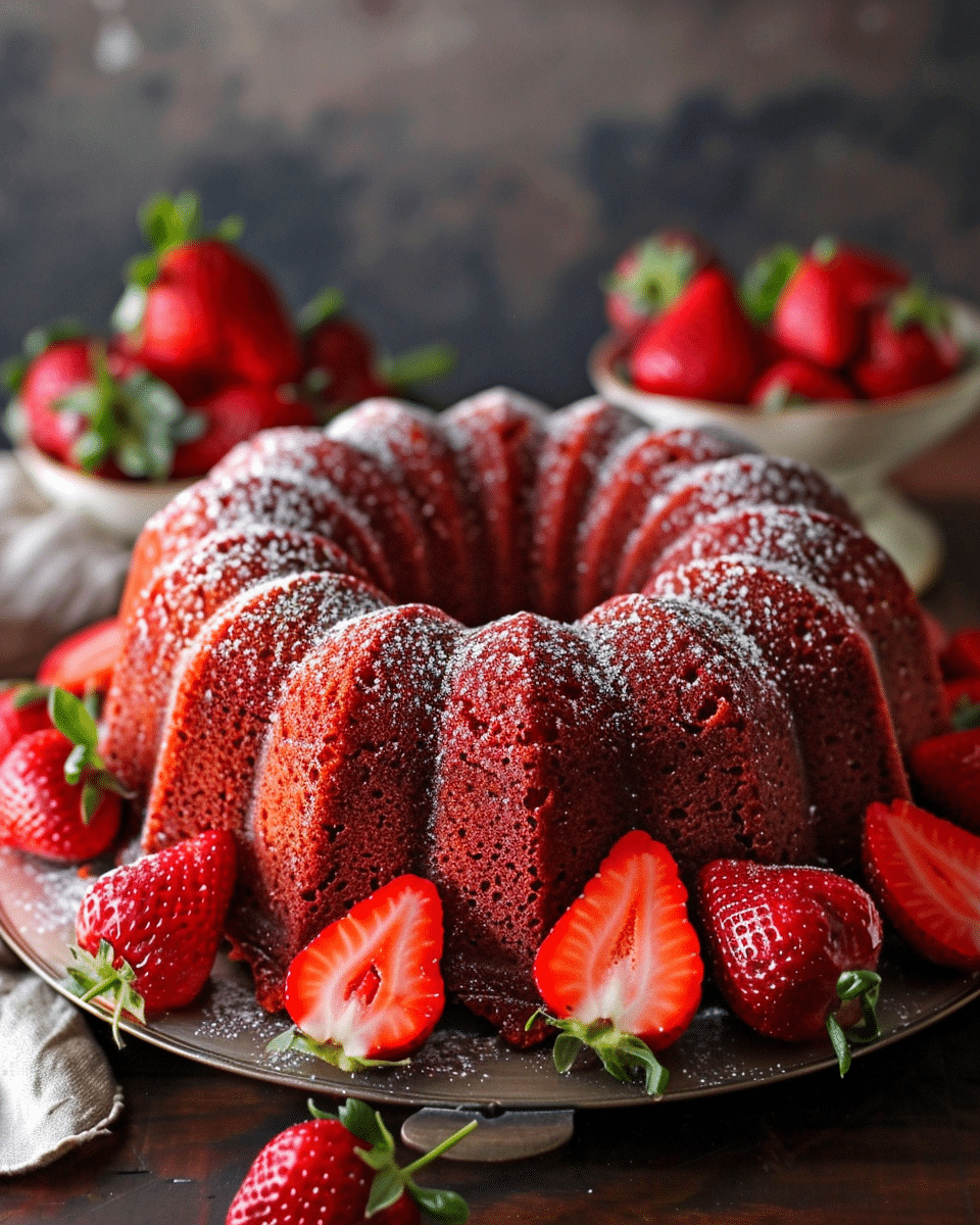 Ultimate Fresh Strawberry Bundt Cake