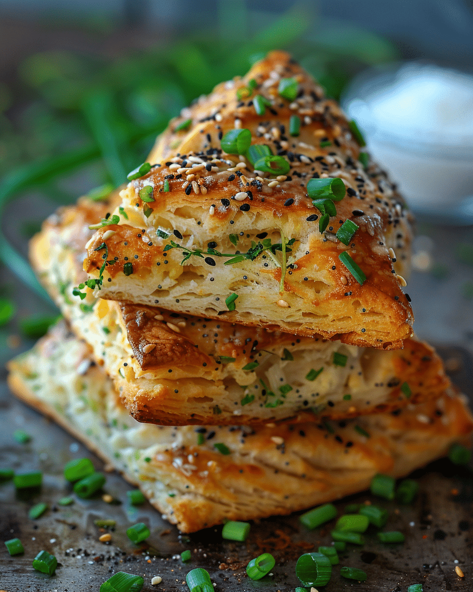 Flaky Everything Bagel Scones with Green Onions