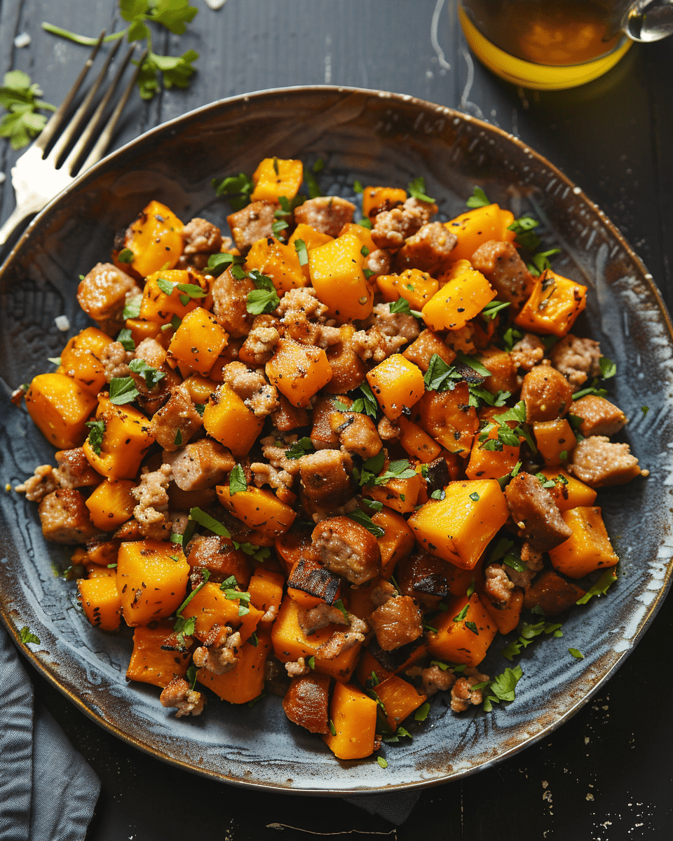 Pumpkin and Chicken Sausage Hash