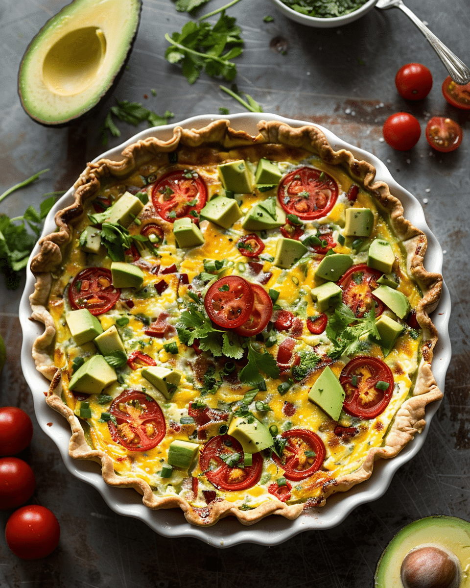 Mexicali Quiche with Avocado Crust
