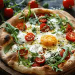 Tomato Confit Burrata & Arugula Pizza