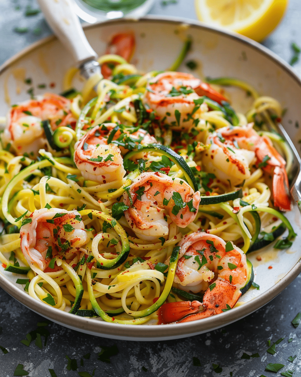 Lobster Scampi with Zucchini Noodles