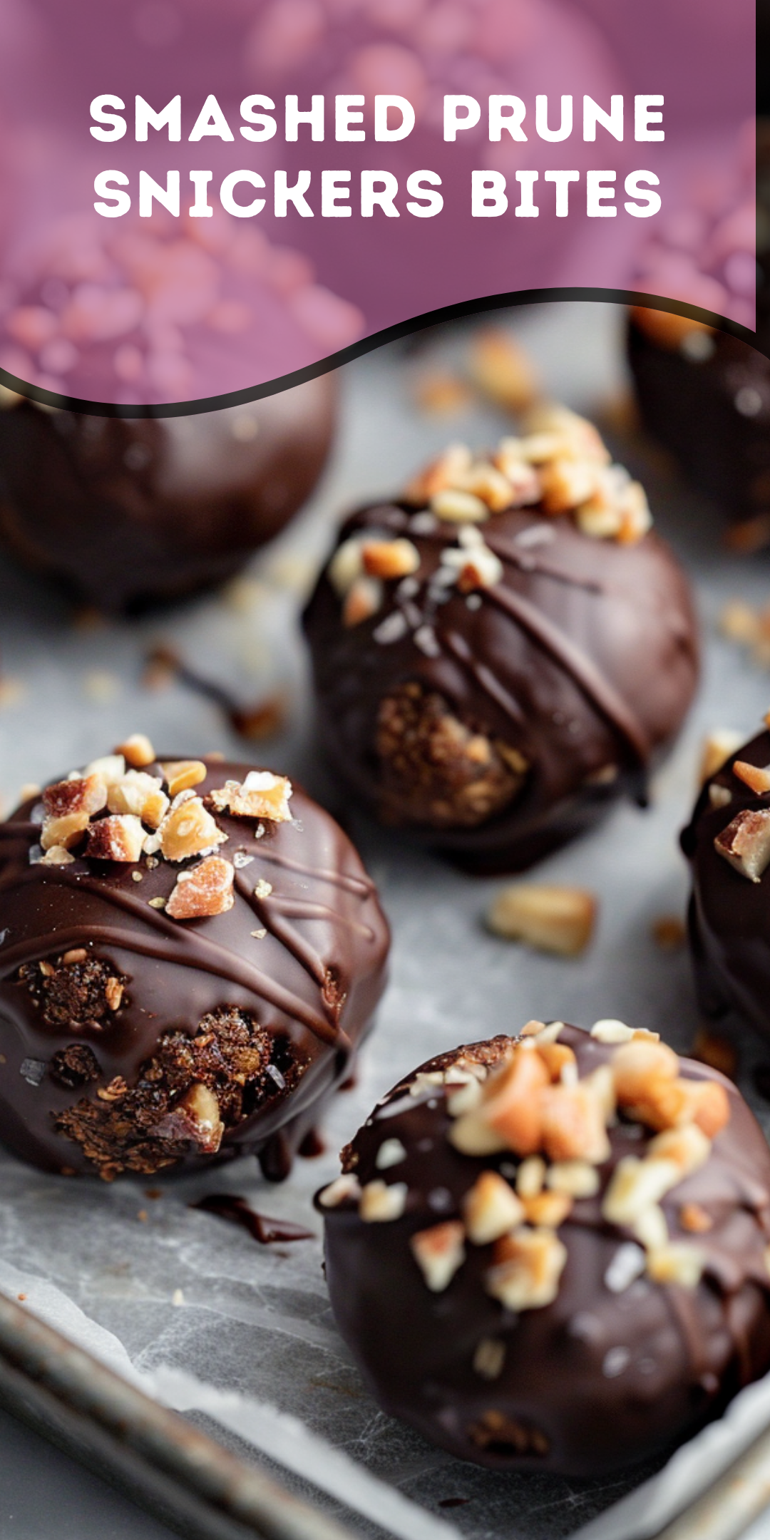 Smashed Prune Snickers Bites