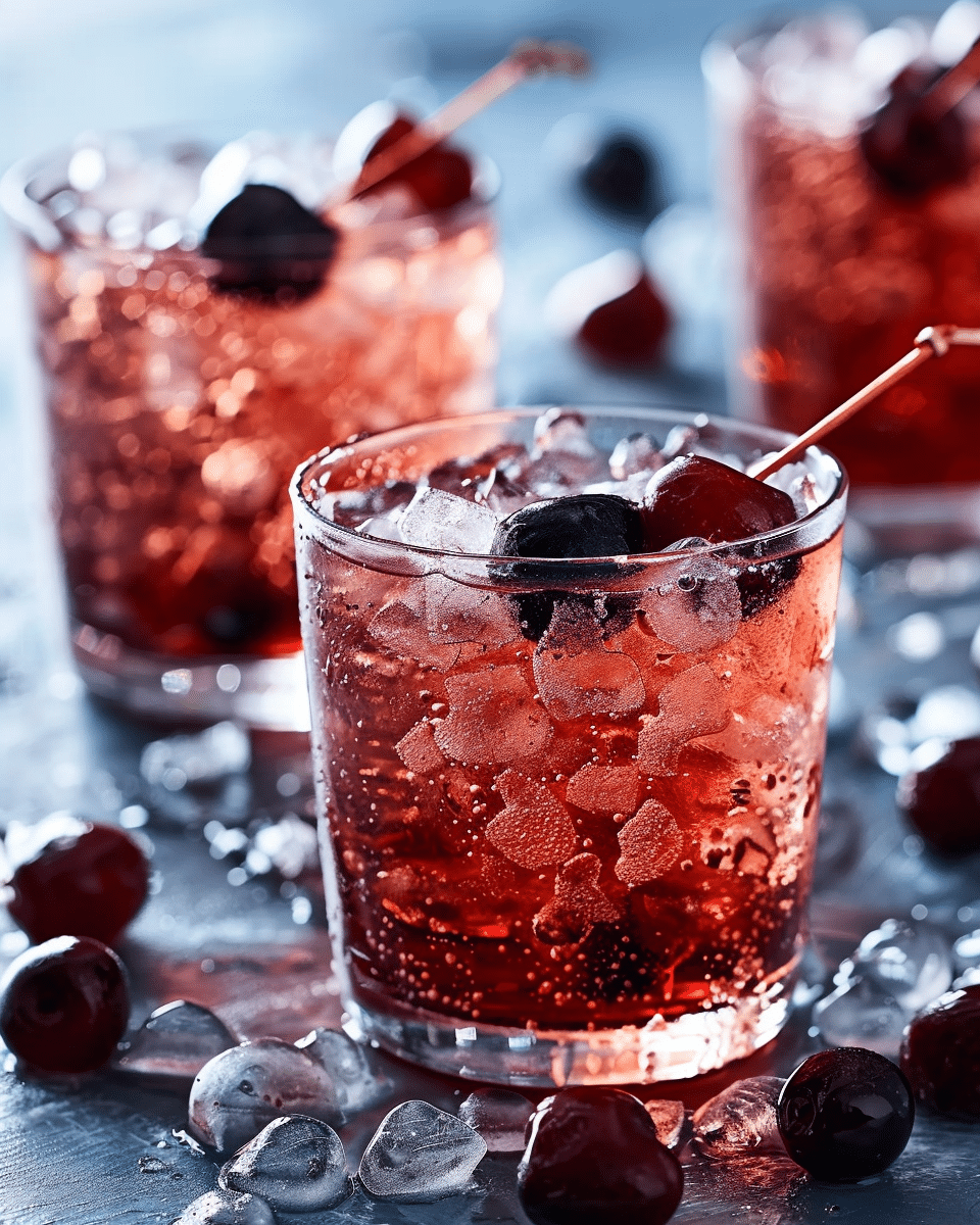 Cherry Spritz with Heart-Shaped Ice Recipe