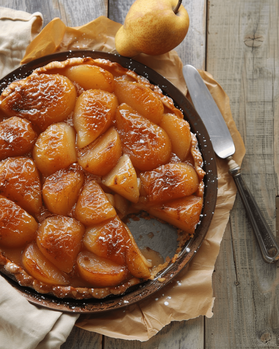 Cardamom, Orange and Pear Tarte Tatin