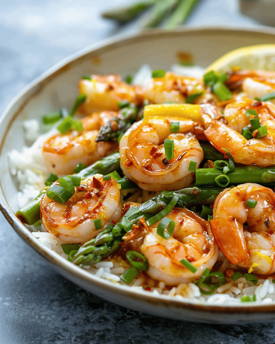 Shrimp and Asparagus Stir Fry with Lemon Sauce Recipe
