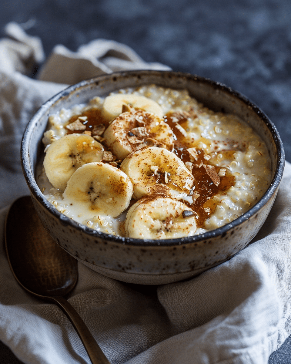 Chamomile Quinoa Porridge with Banana Brûlée